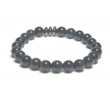 Obsidian blue bracelet elastic natural stone, ball 8 mm / 16-17 cm, rescue stone