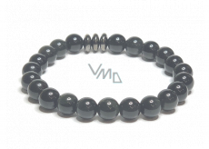 Obsidian blue bracelet elastic natural stone, ball 8 mm / 16-17 cm, rescue stone