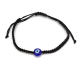 Blue eye rope bracelet woven black