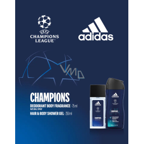 Adidas UEFA Champions League Edition VIII perfumed deodorant glass 75 ml + shower gel 250 ml, cosmetic set for men