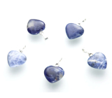 Sodalite Heart pendant natural stone 15 mm, 1 piece, stone communication