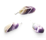 Amethyst rainbow zebra Zambia Trommel pendant natural stone M, approx. 2,5 cm, stone of kings and bishops