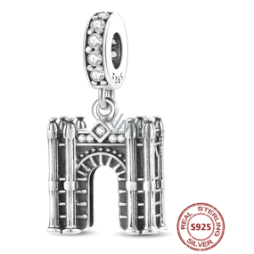 Sterling silver 925 Arc de Triomphe, travel bracelet pendant