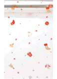 Ditipo Christmas gift cellophane 70 x 250 cm Red ornaments, trees, gifts