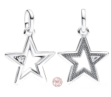 Charm Sterling silver 925 Glittering Star - Mini medallion, space bracelet pendant