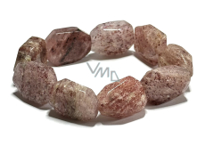 Rose quartz bracelet, polished natural stone approx. 2 cm / 16 - 17 cm, the most perfect healer
