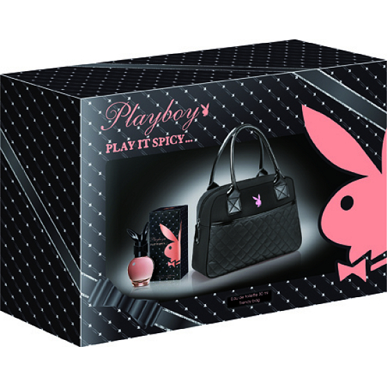 Playboy Play It Spicy eau de toilette 30 ml + black handbag, gift set