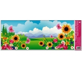 Window film without adhesive landscape with pink butterfly 60 x 22.5 cm 1 piece