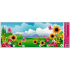 Window film without adhesive landscape with pink butterfly 60 x 22.5 cm 1 piece