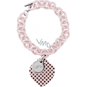 Oops! Objects Pois Bracelet bracelet OPSBR-32 old pink with burgundy polka dots