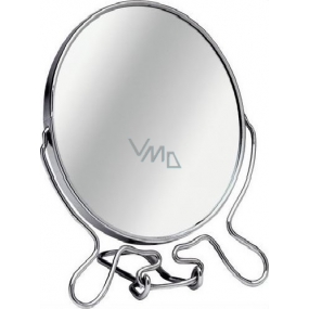 Double-sided cosmetic mirror with stand oval 13 x 9 cm 60270