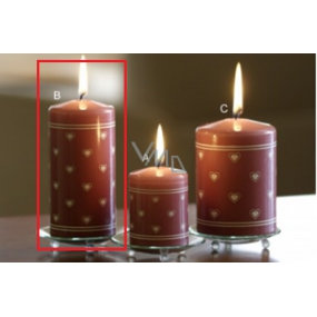 Lima Heart print candle old pink cylinder 60 x 120 mm 1 piece
