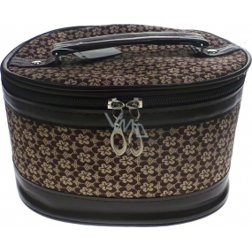 Cosmetic case flower brown 18 x 13 x 11 cm 70490