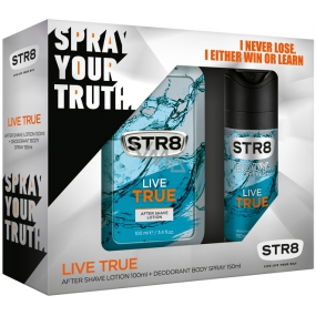 Str8 Live True aftershave 100 ml + deodorant spray 150 ml, cosmetic set