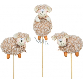 Sheep with brown wool recess 7 cm + skewers 1 piece