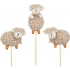 Sheep with brown wool recess 7 cm + skewers 1 piece