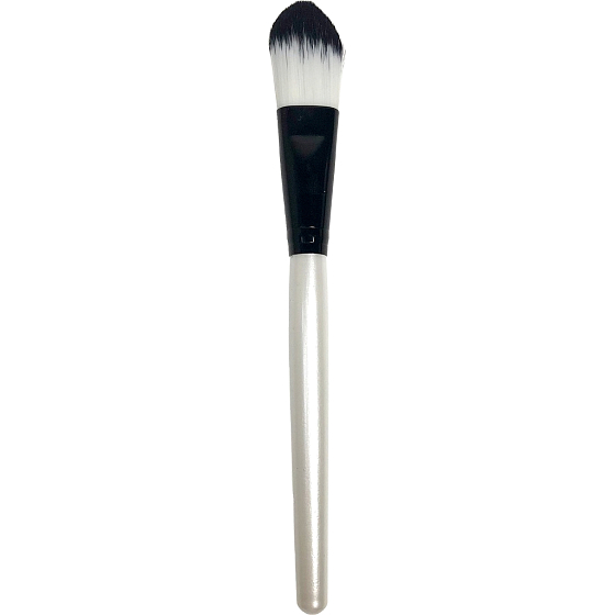 Cosmetic makeup brush flat 12 white-black 19 cm