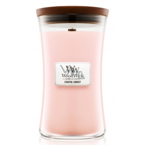 WoodWick Coastal Sunset - Sunset on the coast scented candle with wooden wick and glass lid large 609.5 g