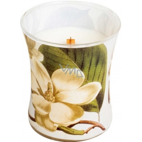 WoodWick Decal Magnolia - Magnolia flowers scented candle with wooden wick and lid glass medium 275 g