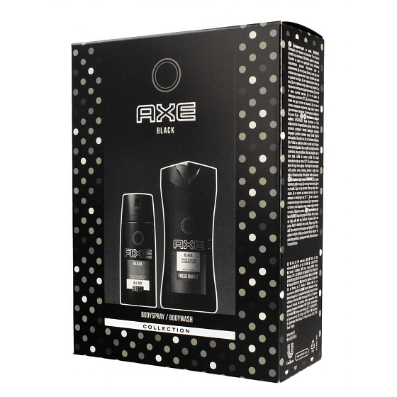 Ax Black 250 ml shower gel + 150 ml spray deodorant, cosmetic set