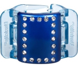 Linziclip Midi Hair clip pearl blue with crystals 3,5 cm suitable for medium and thick hair 1 piece