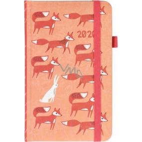 Albi Diary 2020 pocket with rubber band Foxes 15 x 9.5 x 1.3 cm