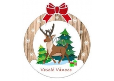 Albi Wooden carved Christmas ornament Deer 9.5 x 8.5 cm