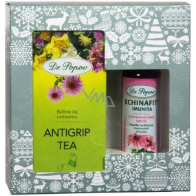 Dr. Popov Echinafit immunity original herbal drops 50 ml + Antigrip Tea herbal teabag with echinacea 30 g - 20 infusion bags, Christmas gift set