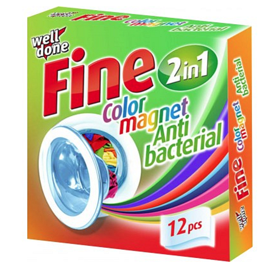Well Done Fine Color Magnet antibacterial color-absorbing laundry wipes 12 pieces