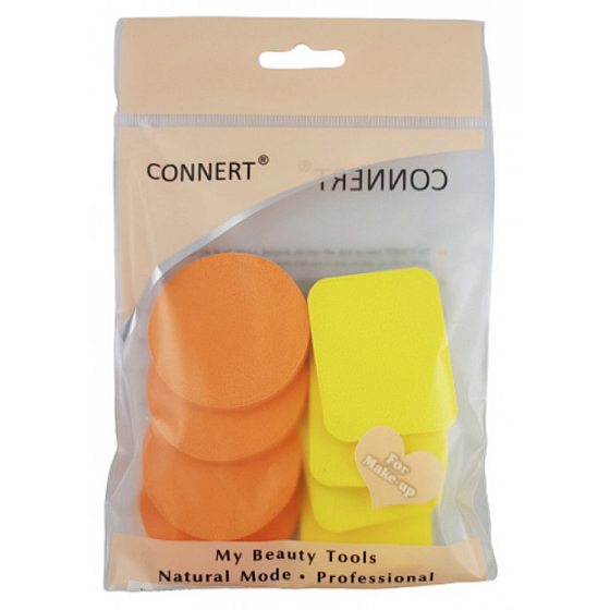 Connert Makeup Sponge 4.5 x 4.5 cm, x 5.5 cm set of 8 pieces