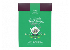 English Tea Shop Bio Black tea with mint loose 80 g + wooden measuring cup with buckle