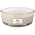WoodWick Wood Smoke - Cedar wood smoke scented candle with wooden wide wick and boat lid 453 g