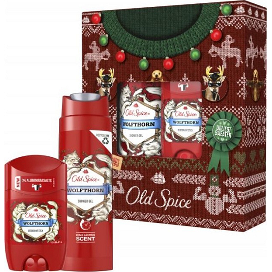Old Spice Wolfthorn shower gel 250 ml + deodorant stick 50 ml, cosmetic set for men