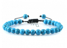 Tyrkenite blue bracelet natural stone, hand knitted, adjustable bead size 6 mm, stone of young people, looking for a life goal
