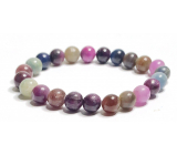 Ruby and Sapphire bracelet elastic natural stone, ball 8 mm / 16 - 17 cm