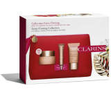 Clarins Extra-Firming anti-wrinkle day lifting cream 50 ml + lifting firming serum 10 ml + firming night cream with regenerating effect 15 ml + cosmetic bag, cosmetic set for women