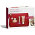 Clarins Extra-Firming anti-wrinkle day lifting cream 50 ml + lifting firming serum 10 ml + firming night cream with regenerating effect 15 ml + cosmetic bag, cosmetic set for women