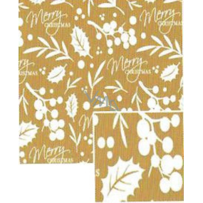 Nekupto Christmas gift wrapping paper 70 x 200 cm Golden mistletoe, inscription