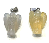 Gray Agate, Light Guardian Angel, Natural Stone Pendant Hand-polished 2 - 2.2 cm