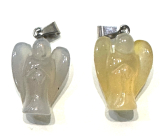 Agate light Guardian Angel, pendant natural stone hand cut 2 - 2,2 cm