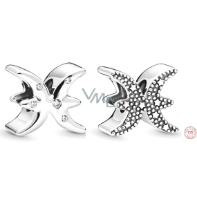 Charm Sterling silver 925 Zodiac sign Sparkling Pisces, bead for bracelet