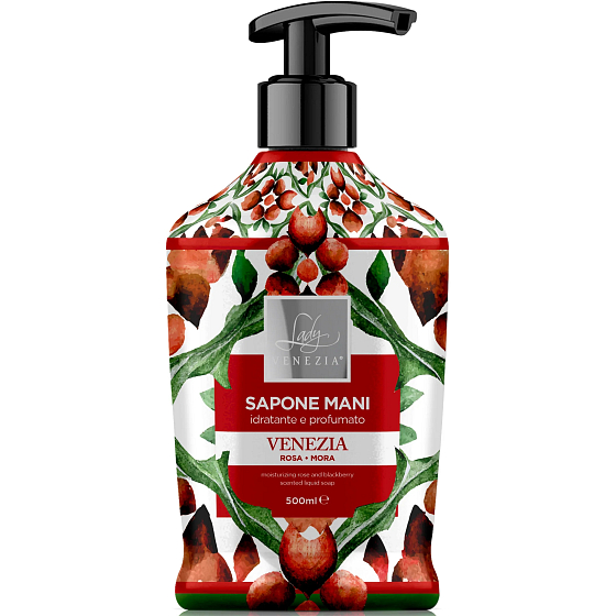 Lady Venezia Venezia Rosa & Mora - Rose and Mora liquid soap 500 ml dispenser