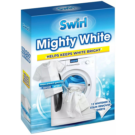 Swirl Mighty White Washing Machine Wipes for Bleaching 12 pieces