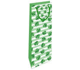 Nekupto Gift paper bag for bottle 10 x 33 x 8,5 cm Four-leaf clovers