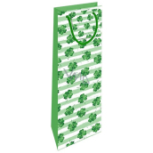 Nekupto Gift paper bag for bottle 10 x 33 x 8,5 cm Four-leaf clovers