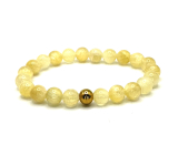 Selenite / Alabaster bracelet elastic natural stone, ball 8 mm / 16 - 17 cm, angelic energy