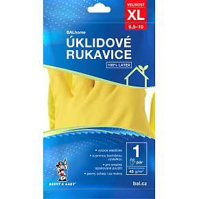 BALhome latex cleaning gloves, yellow, size XL