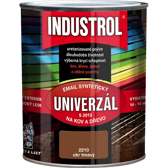 Industrol S2013 universal glossy topcoat for metal and wood, 2210 dark shade, 600 ml