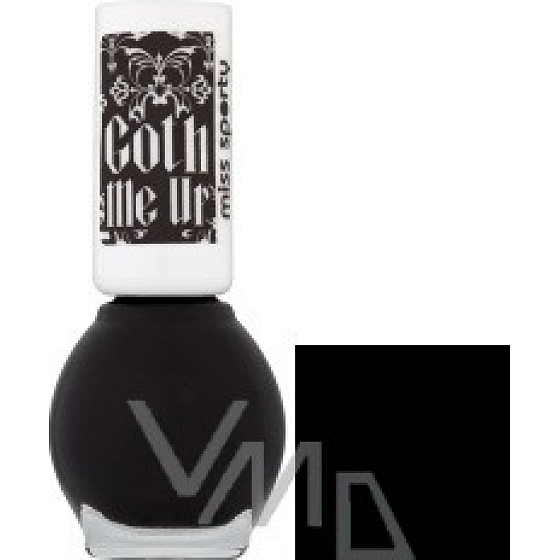 Miss Sports Goth Me Up Nail Polish 333 Goth Me Black 7 ml