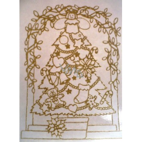 Window foil without glue tree gold glitter arch 30 x 20 cm
